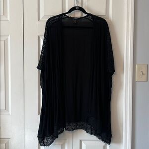 Black Kimono with Lace Detail